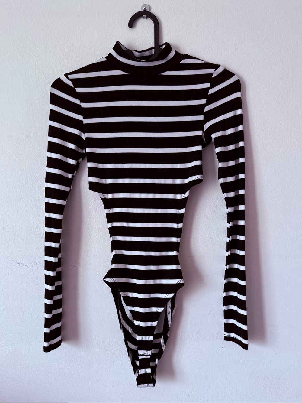Rehab Striped Open Back Bodysuit